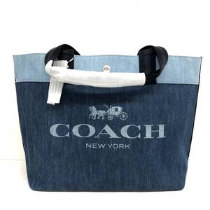 ■【未使用品】COACH/コーチ☆デニム地 ショルダートート９１１３１SV/DE