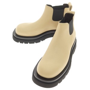 【中古】ボッテガヴェネタ BOTTEGAVENETA THE LUG ANKLE BOOT レザー サイドゴアブーツ ベージュ【サイズ40】