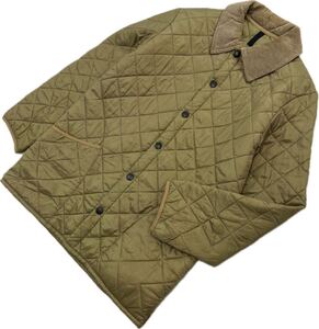 Barbour ☆ バブアー LIDDESDALE リッズデイル キルティング ジャケット 襟コーデュロイ ブラウン XS 秋冬 定番 大人カジュアル■FA314