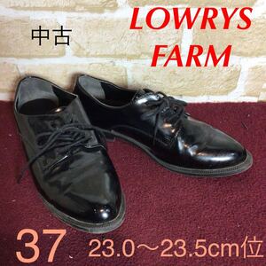 【売り切り!送料無料!】A-346 LOWRYS FARM!カジュアルシューズ!37 23.0〜23.5cm!ブラック!黒!おしゃれ!ぺたんこシューズ!中古!