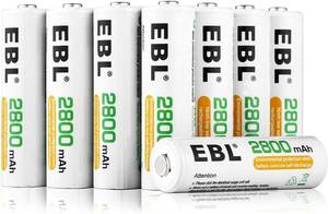 単三電池 ８本 EBL 単3電池 充電式 8個 パック ケース付き 2800mAh ニッケル水素充電 単三電池 充電池 単3 単3