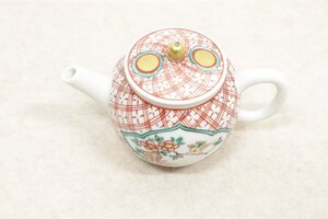 ■美品■ 京焼 平安 春峰 赤絵 後手 金彩 花鳥文 急須 煎茶道具 煎茶装具 茶道具