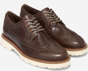 Cole Haan 27cm ビジネス ブラウン アメリカン クラシックス ロング ウィング オックスフォード スニーカー レザー 革 XXX197