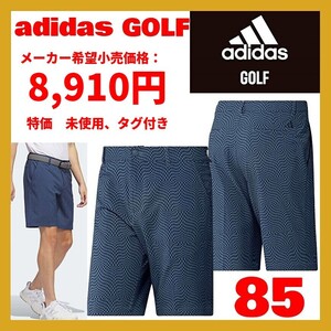 ■新品 定価8910円 セール! adidas 85cm ゴルフ マルチグラフィック ストレッチ 撥水 ショーツ ハーフパンツ ネイビー KOW23 IT7863 PUMA 