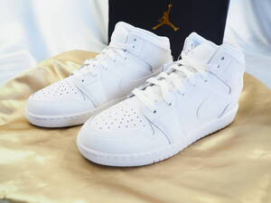 ラスト1点！送料920円～◆新品◆NIKE◆ナイキ◆AIR JORDAN 1 MID GS "TRIPLE WHITE"◆エア ジョーダン 1 ミッド◆23㎝