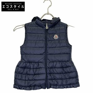 MONCLER モンクレール 国内正規 18年製 CHERAMETTE ネイビー フーデッドダウンベスト ネイビー 115 ベスト ナイロン キッズ 中古