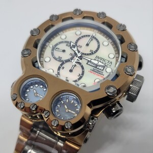 《激レア☆世界限定125本☆正真正銘の SWISS MADE(o(*゜∀゜*)o)》Invicta インビクタ 43037 52mm リザーブ マグナム トリア オートクロノ