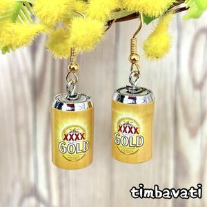 ☆新品☆【オーストラリア】フォーエックス ビール ピアス ＊ XXXX ＊ ミニチュア ハンドメイド