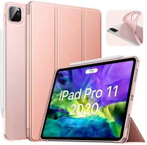 #DD0T iPad Pro 11 ケース カバー 2020モデル 第2世代 半透明 apple pencil2ペアリング ワイヤレス充電 オートスリープ機能 高級PUレザー