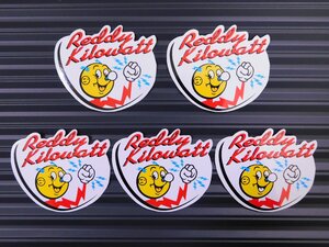 ◆送料\110◆【REDDY KILOWATT・レディキロワット】※《レーシングステッカー／５枚セット》　(品番ms097)　アメリカン雑貨　ガレージ