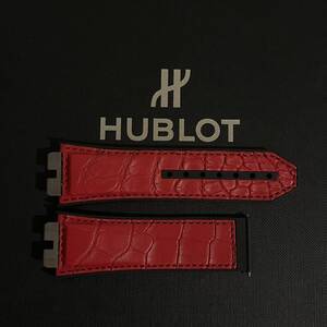 ほぼ新品49%OFF☆ HUBLOT ウブロ クロコダイル 45mm 44mm ウニコ UNICO ストラップ ベルト アリゲーター ラバー 定価99,000 レッド 赤 黒