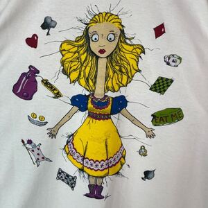 ALICE IN WONDERLAND チェシャ猫 アリスインワンダーランド 不思議の国のアリス Tシャツ ディズニーランド アニメ 映画 大判 90s 野村訓市