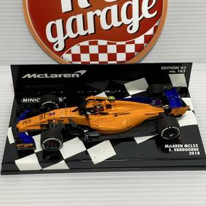 1/43　ミニチャンプス　MCL33　マクラーレン　バンドーン　2018　537184302　Stoffel Vandoorne　MINICHAMPS　McLaren