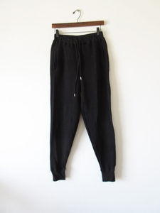 美品 2021AW SOIL / ソイル COTTON WAFFLE EASY PANTS BLACK * コットン ワッフル イージーパンツ レギンス