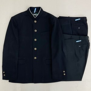 U562/S1088(中古)福岡県 和白丘中学校 男子制服3点 /旧制服/170A/W67/学ラン/夏冬ズボン/ラウンドカラー/TOMBOW/黒/標準型学生服/卒業生品/