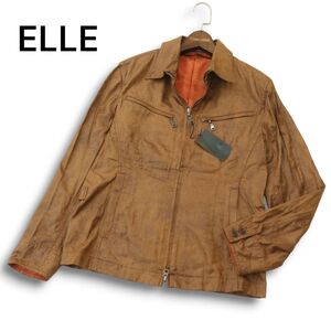 【新品 未使用】 ELLE HOMME エル オム 秋冬 フェイク レザー★ ブルゾン ジャケット Sz.46　メンズ　A4T10554_A#N