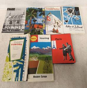 kk520●西ヨーロッパ古いパンフレット 計7枚 フランス・スイス・デンマークなど 80年代 観光地図 観光マップ 観光ガイド 古地図/60