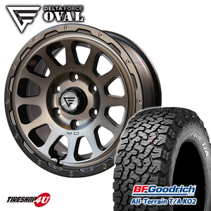 4本セット デルタフォース オーバル OVAL 16x7.0J 6/139.7 +38 MSP BFグッドリッチ オールテレーン T/A KO2 215/70R16 WL ハイエース 200系