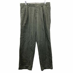 DOCKERS チノパンツ W36 ビッグサイズ ドッカーズ カーキ コットン タック入り メキシコ製 古着卸 アメリカ仕入 2405-435