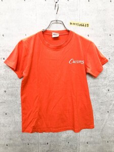 Curves カーブス ロゴ刺繍 スポーツジム 半袖Tシャツ 小さめサイズ XS