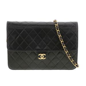 【水曜定休日・木曜発送】【中古】【RI】CHANEL シャネル バッグ A03570 Black ラムスキン マトラッセ25 チェーンショルダーバッグ