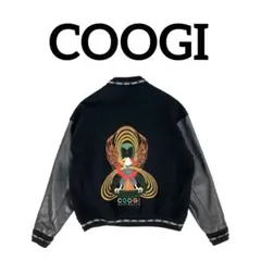 【神レア】 COOGI 本革 スタジャン ニット メタル　エンブレム 圧巻の刺繍