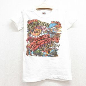 古着 ヘインズ 半袖 ビンテージ Tシャツ キッズ ボーイズ 子供服 80s Bacchus 戦車 カウボーイ コットン クルーネック 白 ホワイト spe