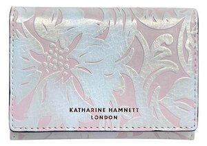 未使用 キャサリンハムネット 二つ折り カードケース アウトレット 名刺入れ 花柄 KATHARINE HAMNETT 【中古】