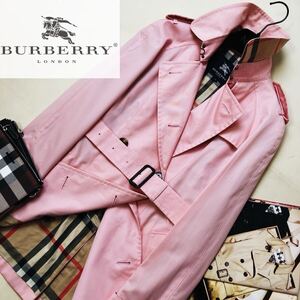 f11ほっこり極上のギャバジン◎参考価格18万●BURBERRY LONDON●希少カラー高級トレンチコート バーバリーコート レディース40 L 