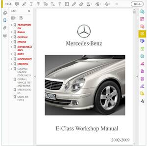 メルセデスベンツ　Eクラス　W211 2003-2009 E-class　ワークショップマニュアル　配線図 　整備書