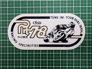 アライヘルメット ARAI PIT-FM78 大 横11.7cm×縦5.5cm TUNE IN YOUR DIAL 78MHZ RACING SPECIALITIES