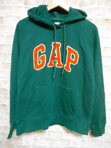 ★即決★【GAP ギャップ】 緑×オレンジ ロゴ パーカーsizeM