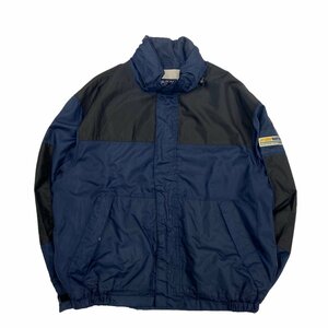 【L】USA古着 90s nautica ノーティカ 裏地メッシュ ナイロンジャケット ネイビー ブラック