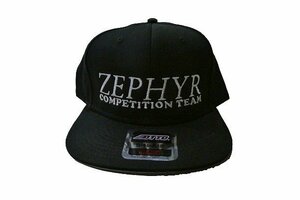 JB即決 ZEPHYR COMPETITION TEAM ゼファー チームコンペロゴ 刺繍 SNAPBACK CAP スナップバック キャップ 黒x銀 ブラック/シルバー 新品