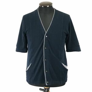 ミッシェルクラン/MICHEL KLEIN★半袖カーディガン【46/メンズM/紺/navy】Tops/Shirts/Cardigan◆BH558