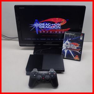 動作品 PS2 プレステ2 薄型 本体 SCPH-90000 チャコール・ブラック + ドラッグ オン ドラグーン 2 まとめてセット SONY ソニー【20