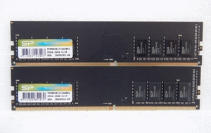 シリコンパワー DDR4-2400(PC4-19200) 8GB×2枚 計16GB　SP008GBLFU240B02 デスクトップPC用 DDR4 メモリ