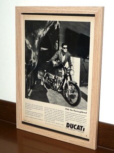 1967年 USA 60s 洋書雑誌広告 額装品 Ducati 350 Sebring ドカティ ドゥカティ セブリング (A4size) / 検索用 店舗 ガレージ 看板 装飾 AD 