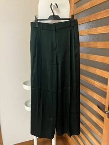 ロロピアーナ　ワイドパンツ　シルク　100% ダークグリーン　深緑　メンズ　44 パンツ　ズボン　タック 