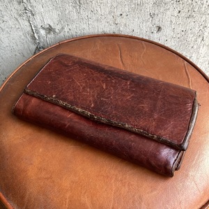 Tideway Cut Off Leather Long Wallet タイドウェイ 本革製 切りっぱなし 2つ折り 長財布 ダーク ブラウン 日本製 レザー ポケット多数