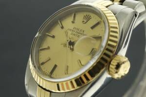 LVSP6-11-34 7T114-4 ROLEX ロレックス 腕時計 6917 オイスターパーペチュアル デイト 80番台 7桁 約54g レディース コンビ 中古