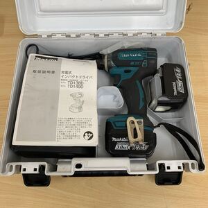 中古品 マキタ makita 充電式インパクトドライバ 14.4V TD138DRFX 工具・電動工具