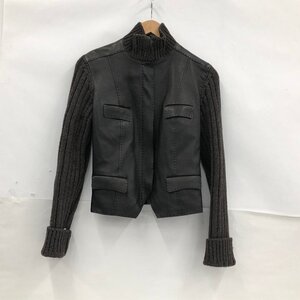 HERMES エルメス フロントレザーニット カシミア サイズ36【DBARA026】