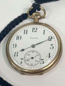 [ML12127]稼働品！ELGIN エルジン　懐中時計 20YEARS USA 手巻き