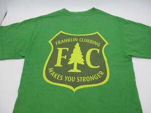 フランクリンクライミング メンズTシャツ Sサイズ　FRANCLIN CLIMBING グリーン　ヴィンテージ