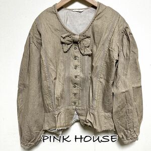 Pink House ピンクハウス　リボン　シャツ　ブラウス