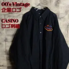 企業ロゴ カジノ CASINO ワークシャツ 00s Vintage SH-90