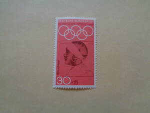 ドイツ切手　1968年　1968年メキシコ夏季オリンピック　ヘレン・メイヤー、フェンシング選手　30+15