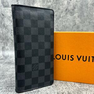 1円/現行●ルイヴィトン ダミエグラフィット キャンバス ポルトフォイユ ブラザ N62665 長財布 LOUIS VUITTON メンズ 2つ折り 小銭 黒