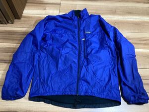 patagonia パタゴニア p6 ゼファージャケット　ナイロンジャケット 内側フリース　ブルーXブラック　９０Ｓ　Ｍサイズ　ヴィンテージ 